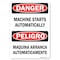 Signmission OSHA, Machine Starts Automatically Bilingual, 14in X 10in Rigid Plastic, 14" W, 10" H, Landscape OS-DS-P-1014-L-19431 - alternate 1